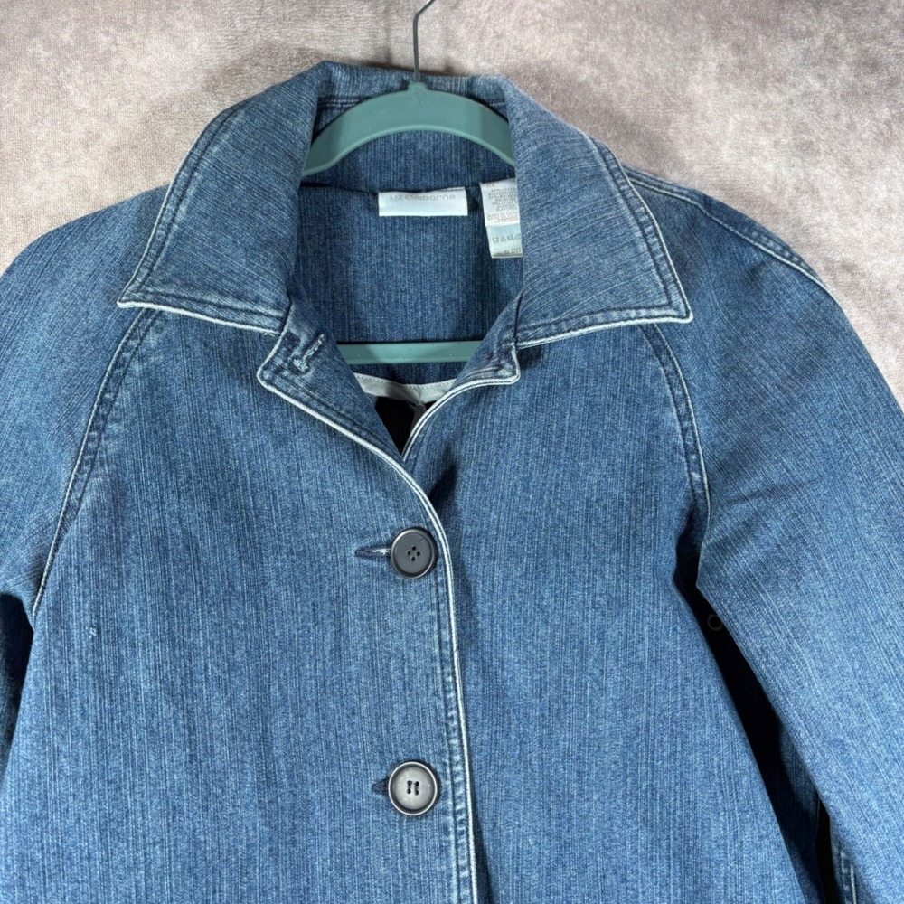 Liz Claiborne Denim Jacket Womens Small Blue Barn Coat Field Utility Outdoors - Picture 2 of 9